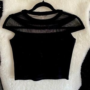 Black mesh detail crop top!